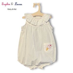 Sophie and Lucas Romper with Ice Cream Embroidery
